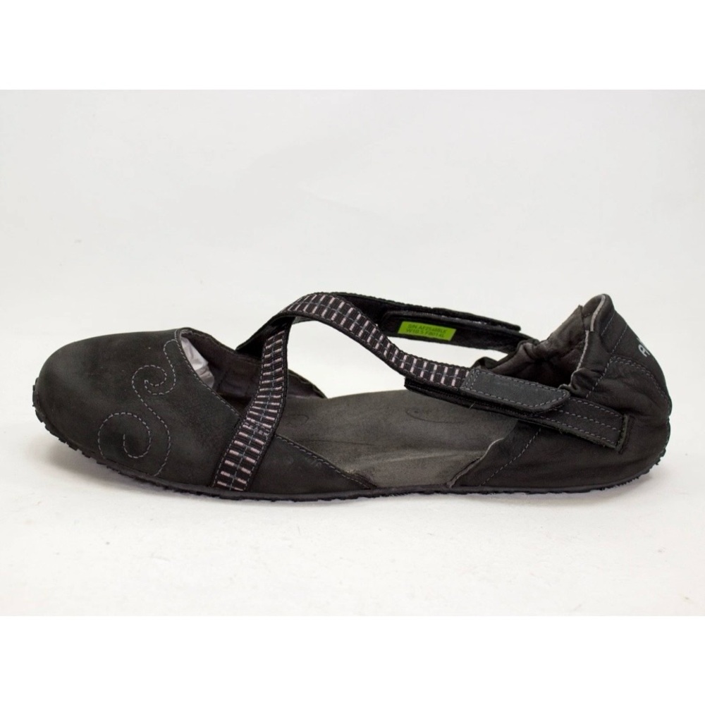 Ahnu Karma Crisscross Mary Jane Womens Sz US 10.5 Black Suede Leather Yoga Flats - Picture 3 of 12